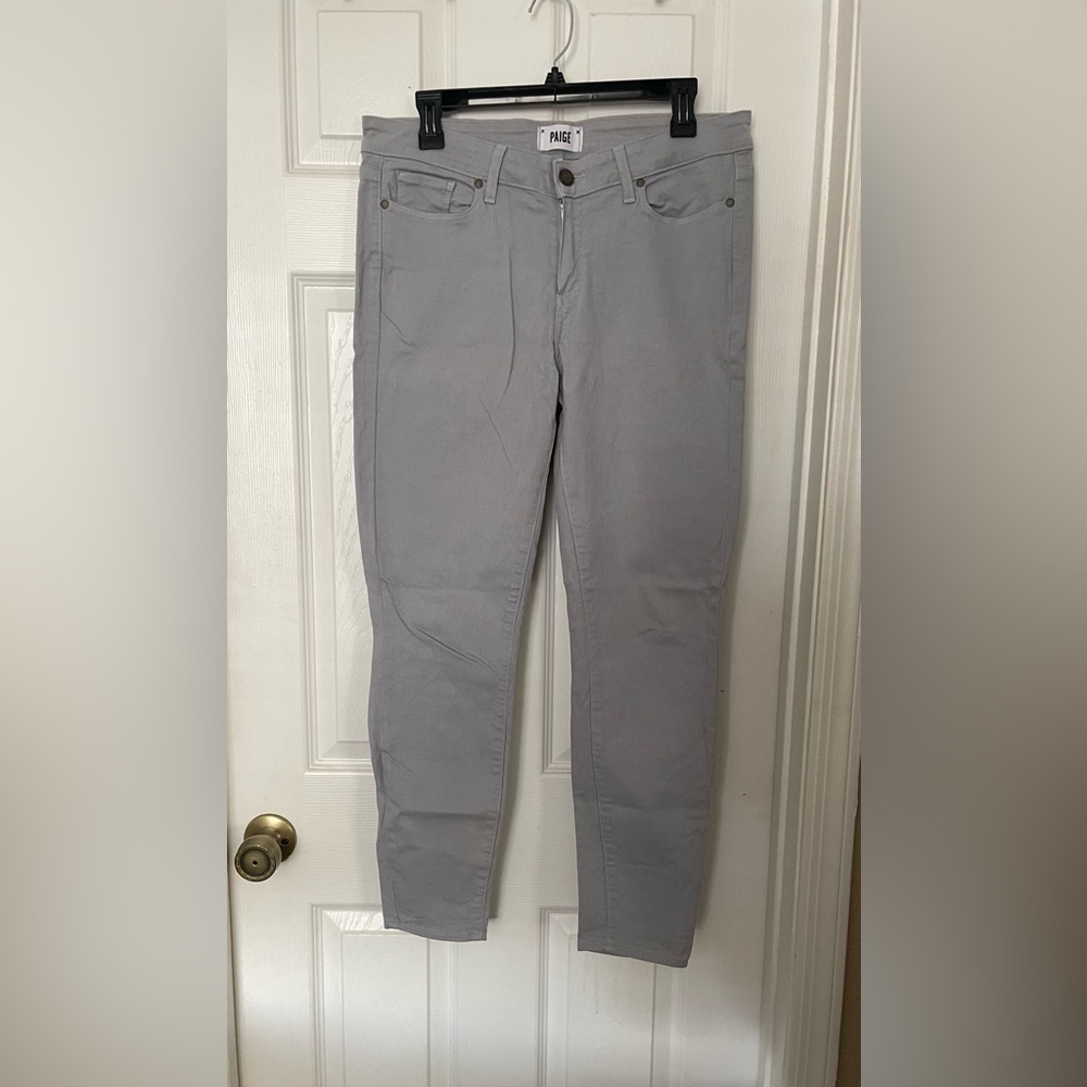 PAIGE Women's Light Gray Verdugo Ankle Skinny Jeans